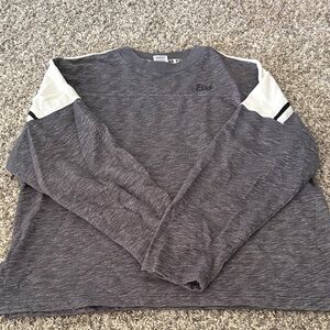 PINK Victoria's Secret Gray and White Sweatshirt